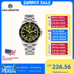 San Martin 39mm Automatic NH34 Men's Watch Sport GMT Diving 20Bar Enamel Dial Sapphire AR Self Winding Wristwatch Montre SN0136