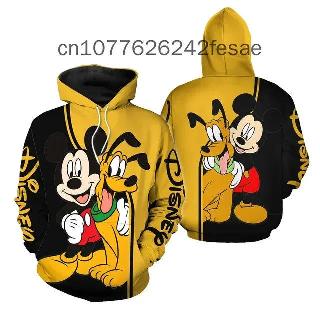 2024 Nuovo Anime Cartoon Disney Felpa con cappuccio da uomo 3D Stampato Plutone Modello Pullover Moda Street Style Quotidiano Casual Felpa con cappuccio per bambini