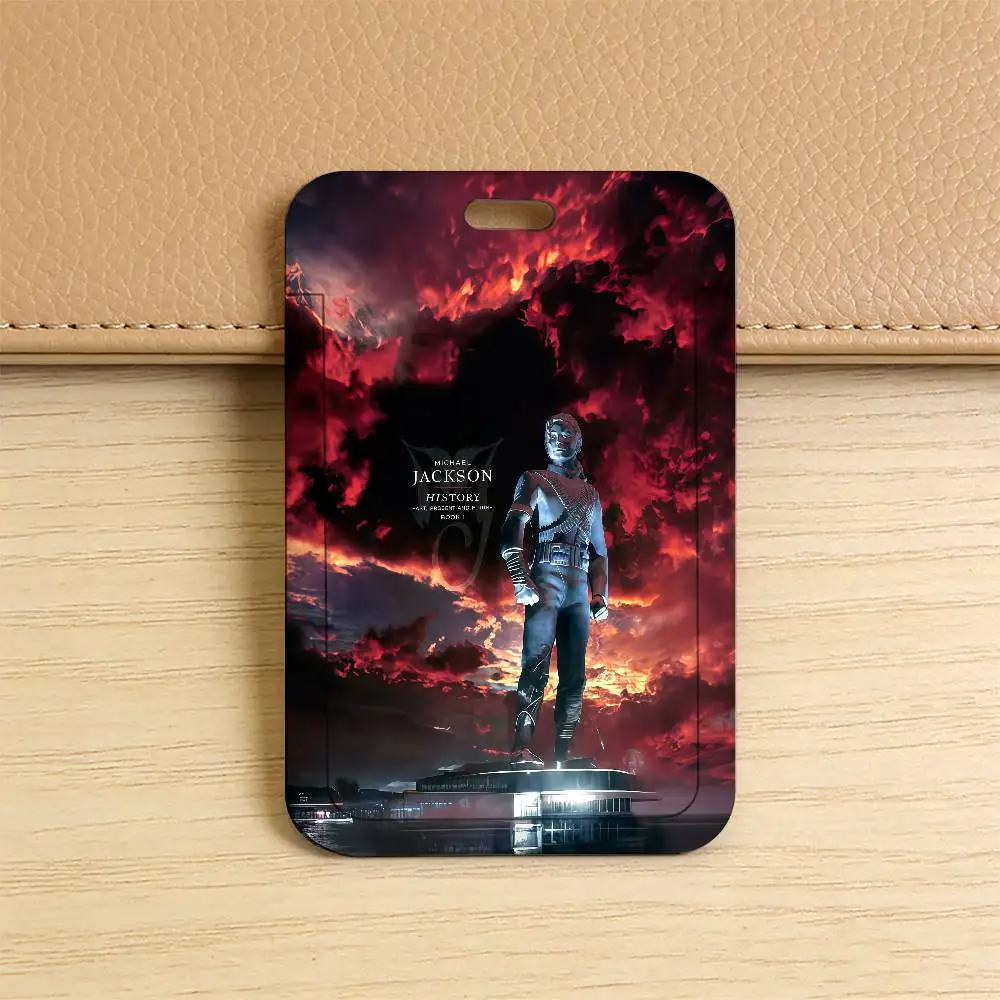Sänger Michael Jackson Plastik-Schiebeabdeckung Schlüsselband Arbeitsausweis-Tasche Bus Studenten Foto Idol Ausweishalter Mitarbeiter – Detail 7