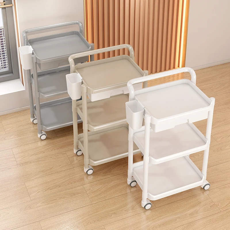 

Storage Cart Makeup Salon Trolley Luxury Carts with Wheels Medical Salon Trolley Rolling Furniture Carrinho De Ferramentas Lstc