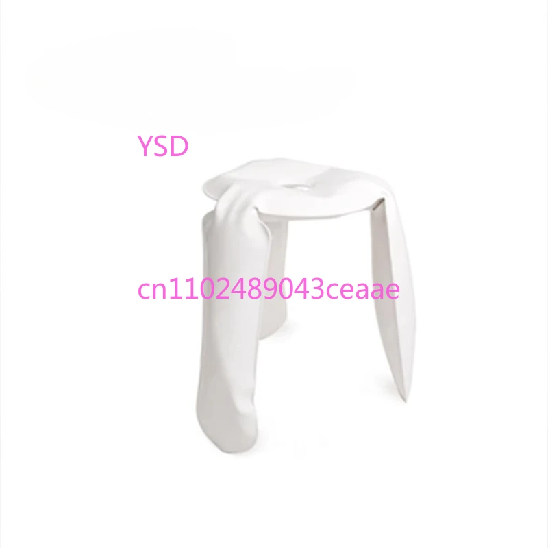 

Ins Modern Designer Stainless Steel Balloon Stool (Artistic Metal Tripod Design, Low Shoe-Changing, Inflatable Round Seat)