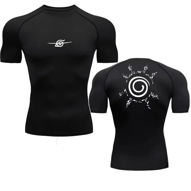 Camisas De compressão Masculinas Anime Esporte Secagem rápida ginásio Tshirts Fitness Topos T verão Outono Masculino