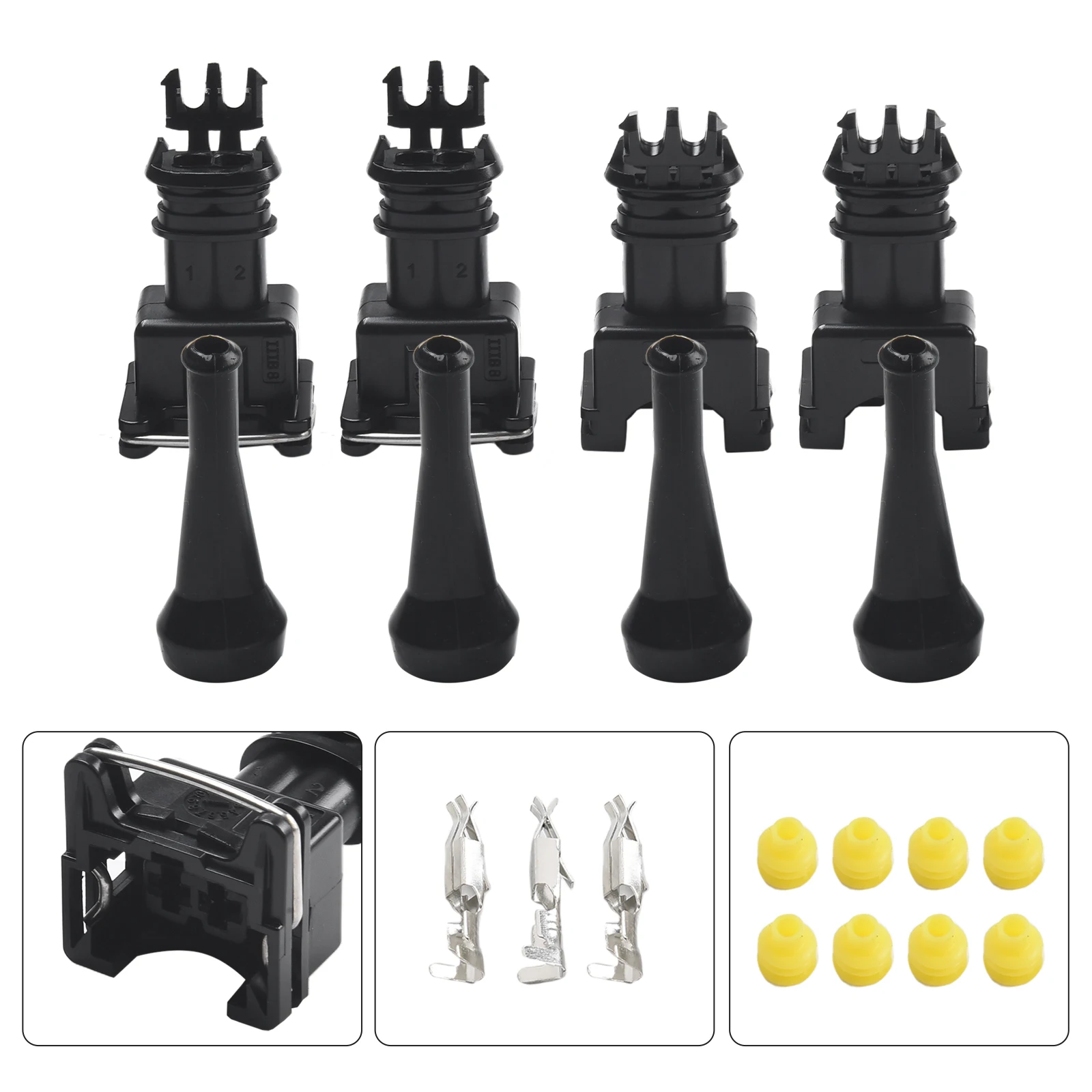 24x 2 Pin AMP Tyco Auto Fuel Injector Connector With Silicone Boot DJ7023-3.5-21 2024 Hot Sale Brand New And High Quality