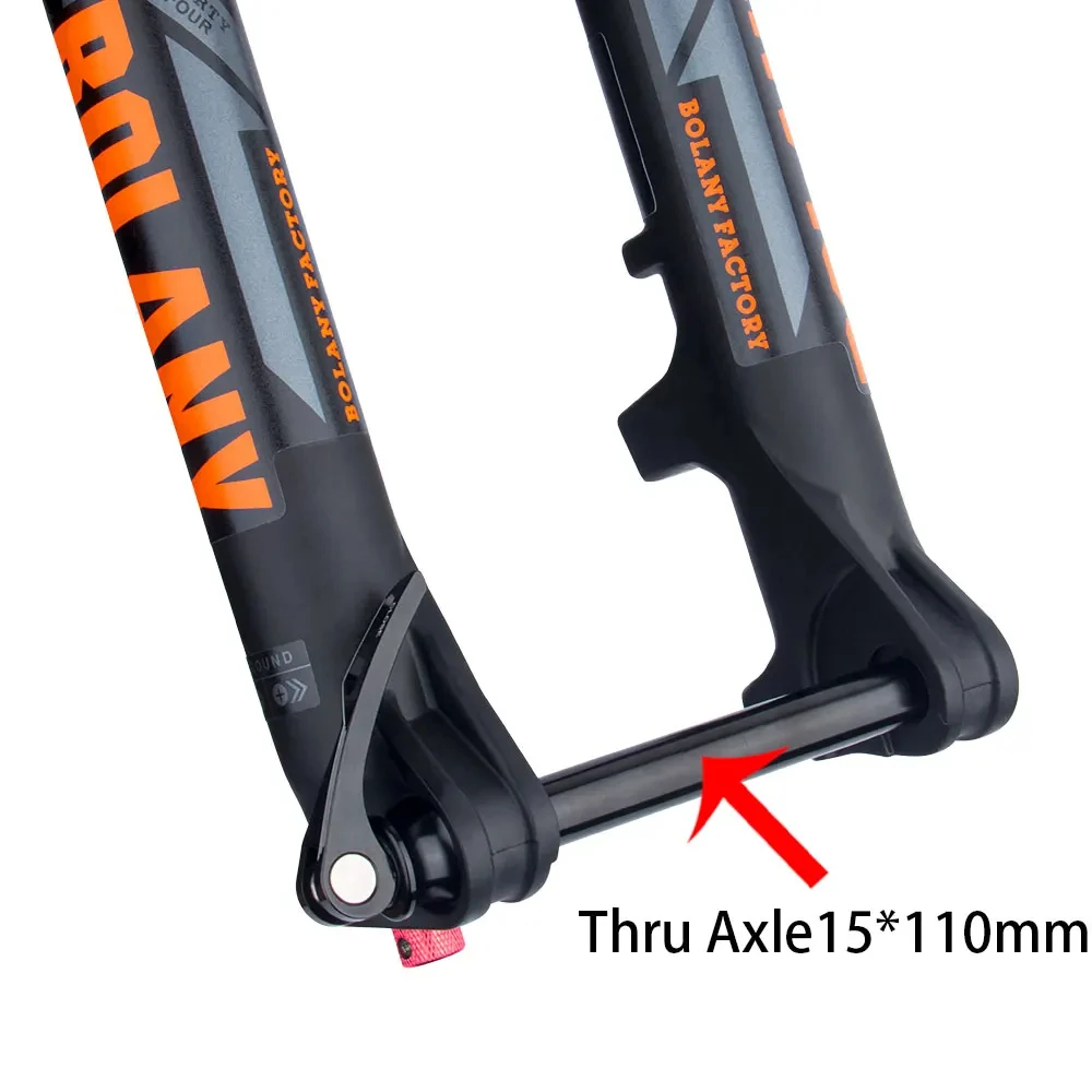 Bolany Mountain Bike Fork 160/175mm Stroke Alloy Conical Tube Fork 27.5/29 Damping Barrel Axle Shock Absorber Thru Axle 115*110