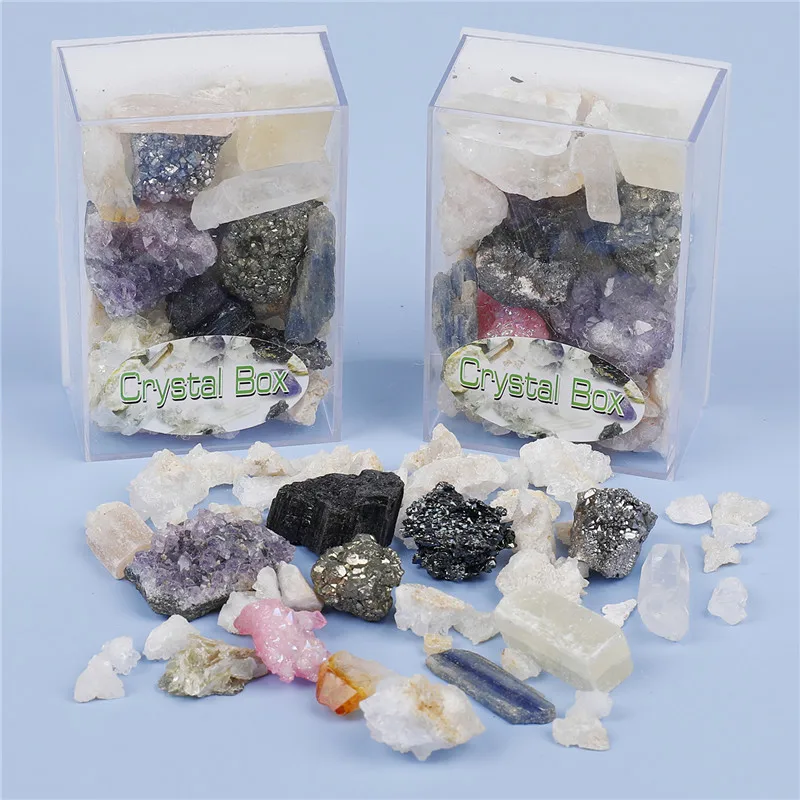 

Healing Crystals Mineral Specimens Small Ore Rock Natural Quartz Stone Teaching Materials Gift Box for Children Students