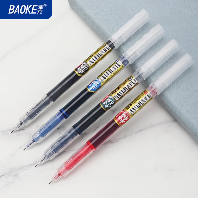 BAOKE BK119 0.5 مللي متر إبرة تلميح السائل هلام القلم أسود أزرق أحمر قلم حبر سريع الجفاف السلس الكتابة للطلاب ، الاستخدام المكتبي
