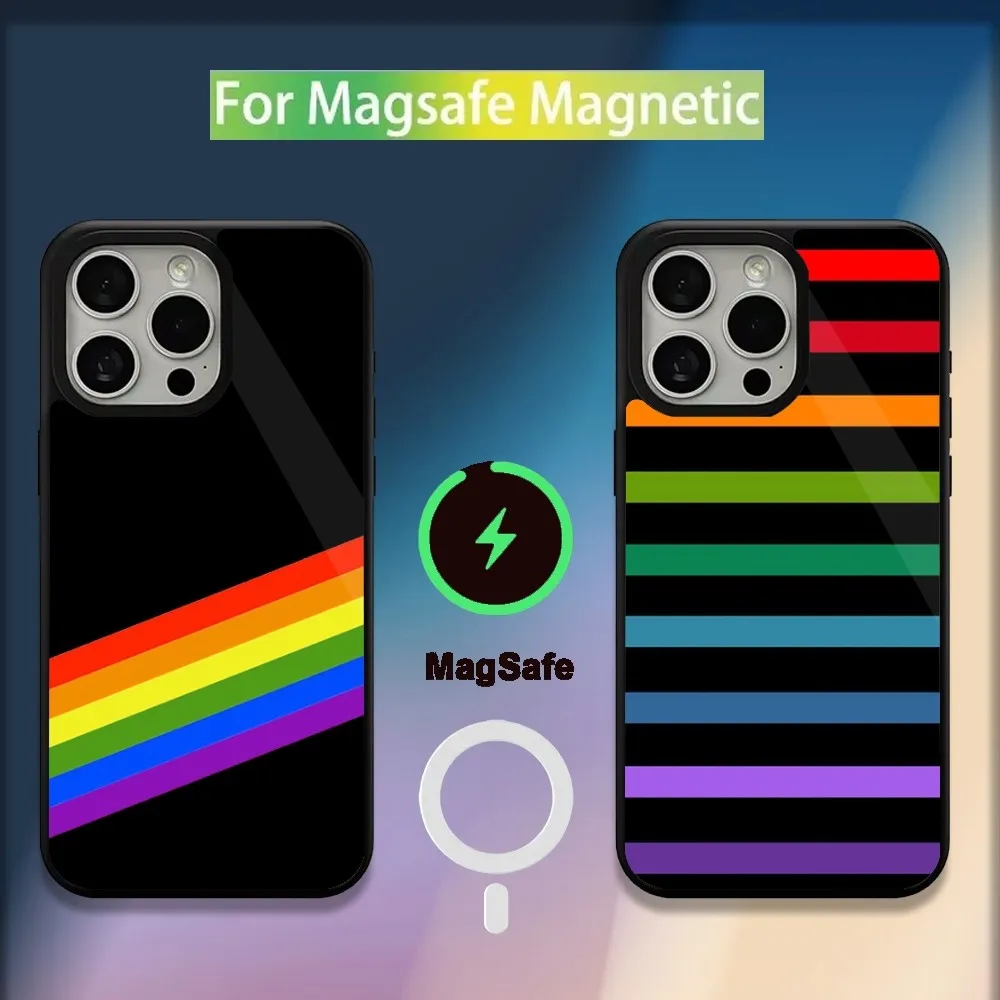 

Gay Lesbian LGBT Rainbow Phone Case For iPhone 16,15,14,13,12,11,Plus,Pro,Max,Mini Magsafe Magnetic Wireless Charging