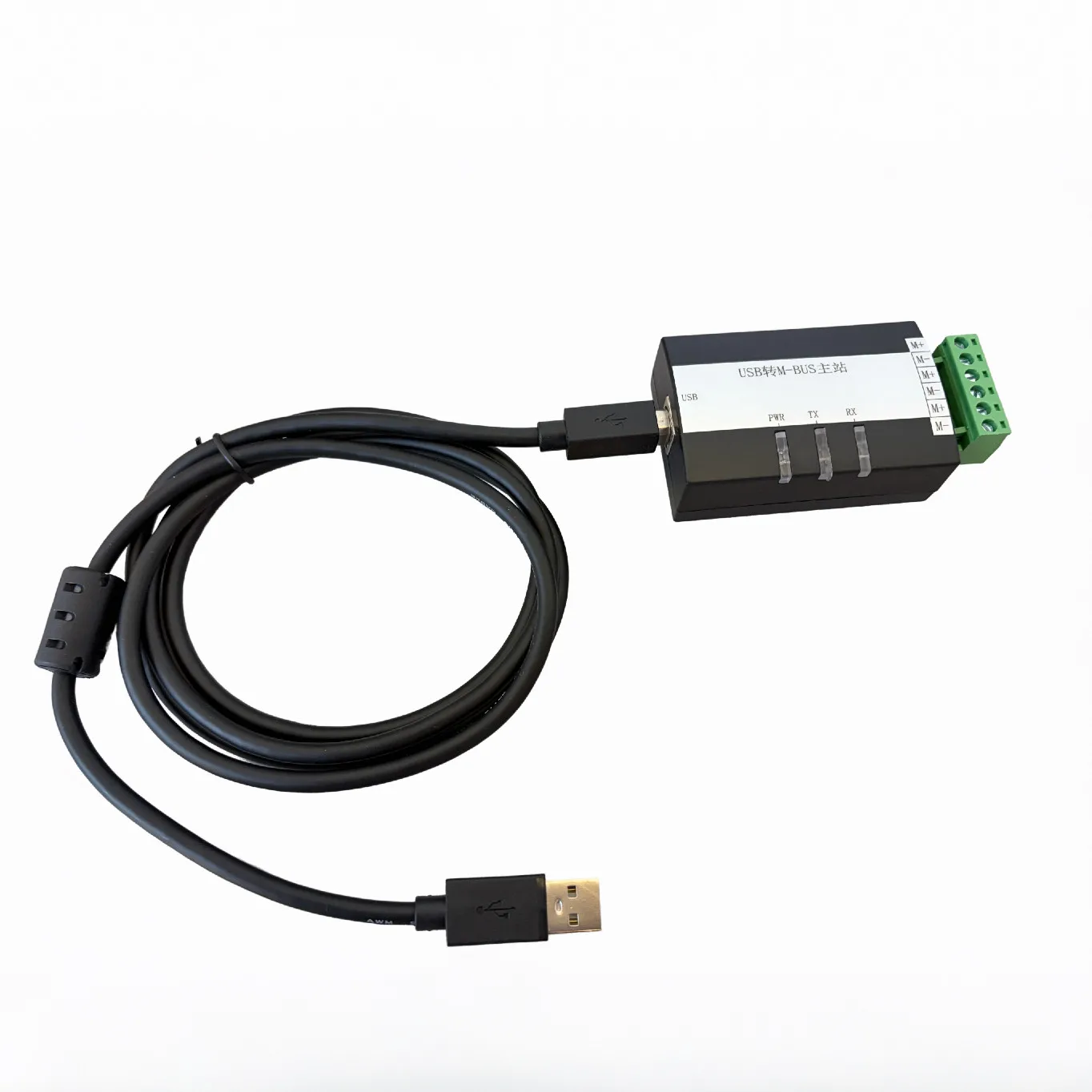 Industrial-grade USB to MBUS host meter reading test, industrial-grade short circuit protection, supports 20 loads