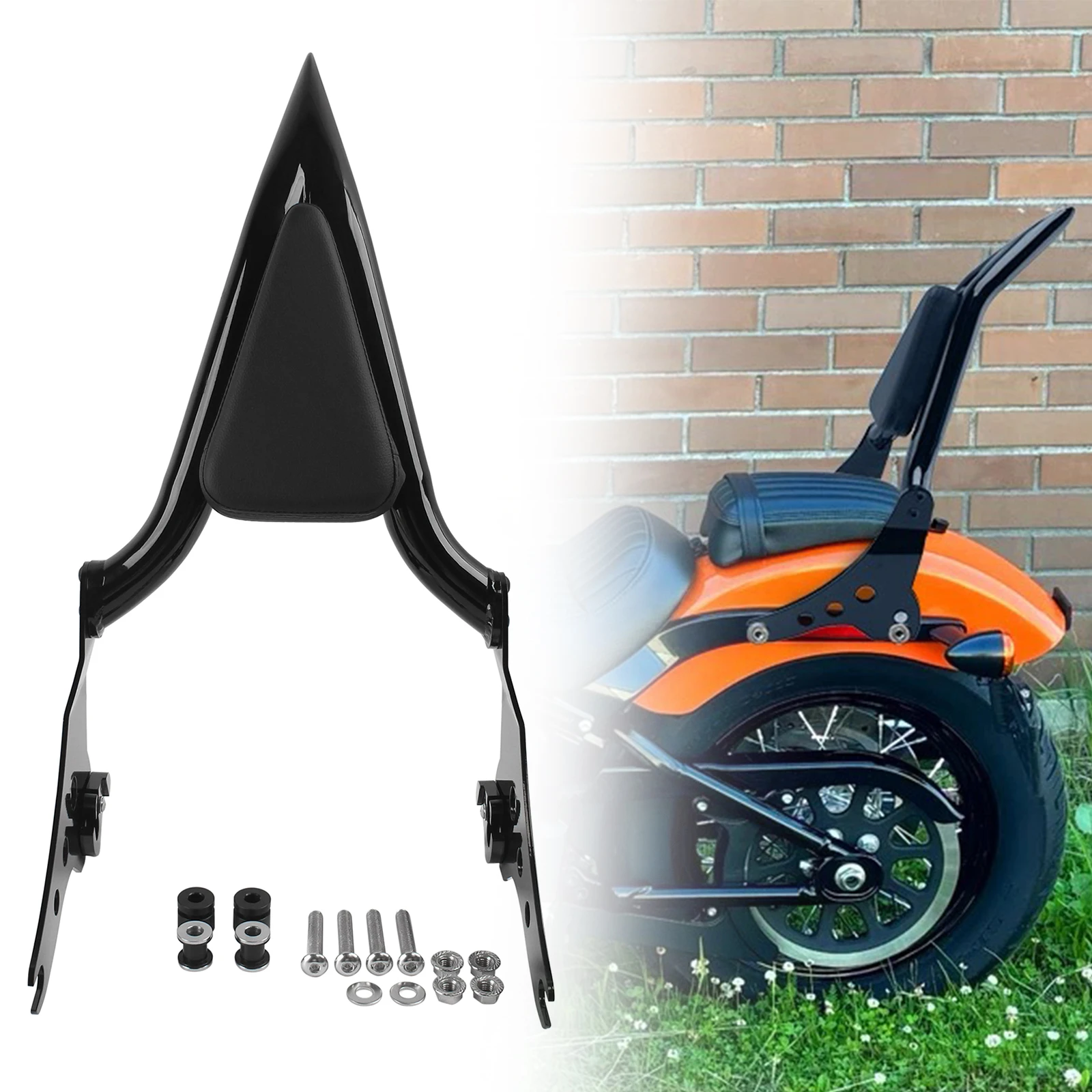 

Мотоциклетная черная пассажирская спинка Sissy Bar для Harley Softail Street Bob FXBB 2018-2024