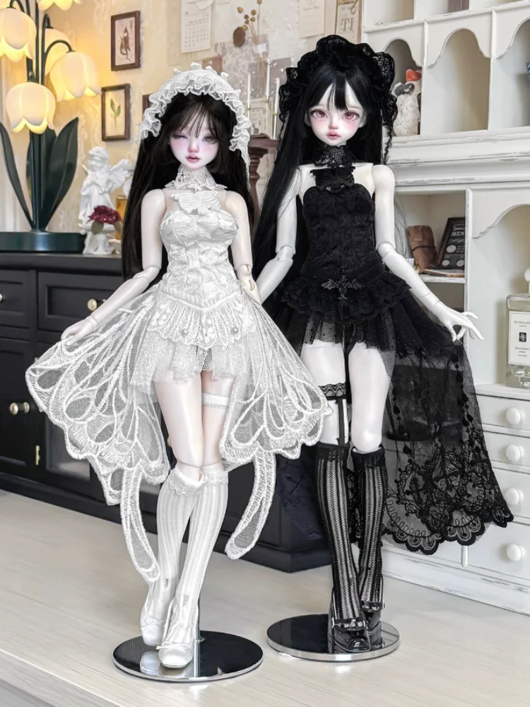 BJD Doll Clothes For 1/4 Doll Black White Skirt Set Dolls Clothing Accessories(No Doll)