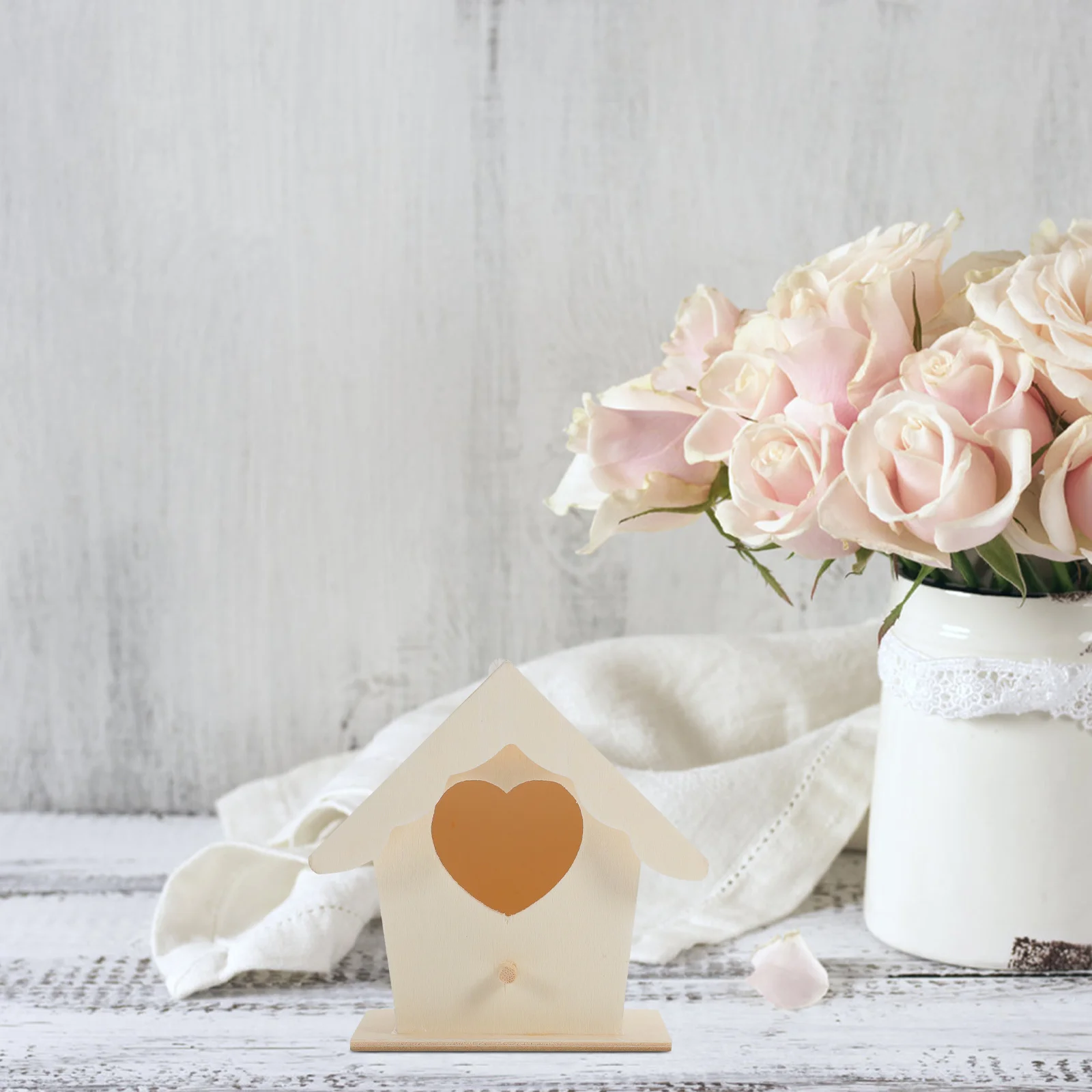 

Wooden Birds Nest Cage Layout Creative Desktop Decor Artificial Bird Nest for Home Garden Wedding Party Decoration