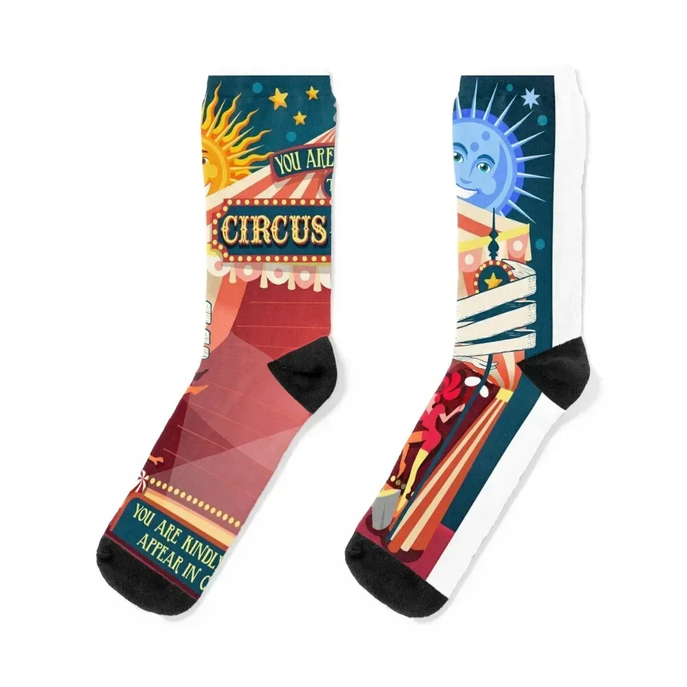 

Circus Carnival Invite Poster Socks gifts Run Running christmass gift Mens Socks Women's