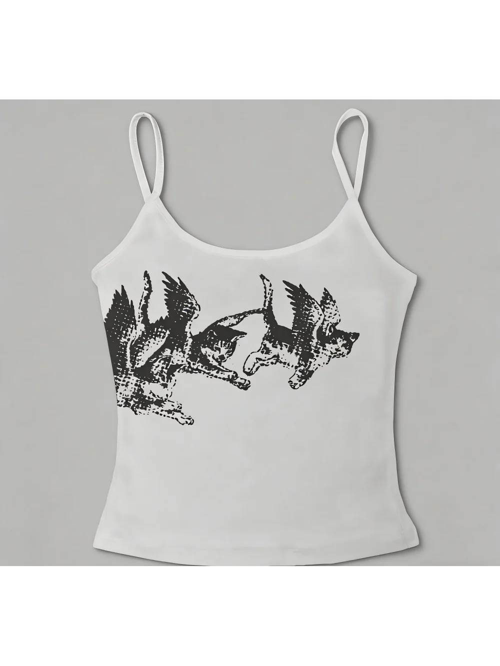 2026 new summer print hanging hot girl fashion personality trend punk hip-hop dark series Y2K niche street slimming versatile