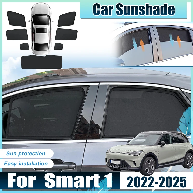

For Smart 1 Accessories 2022 2023 2024 2025 Car Window Sun Shade Net Covers light Shield Baffle Mesh Screen Parasol Heat Blocker