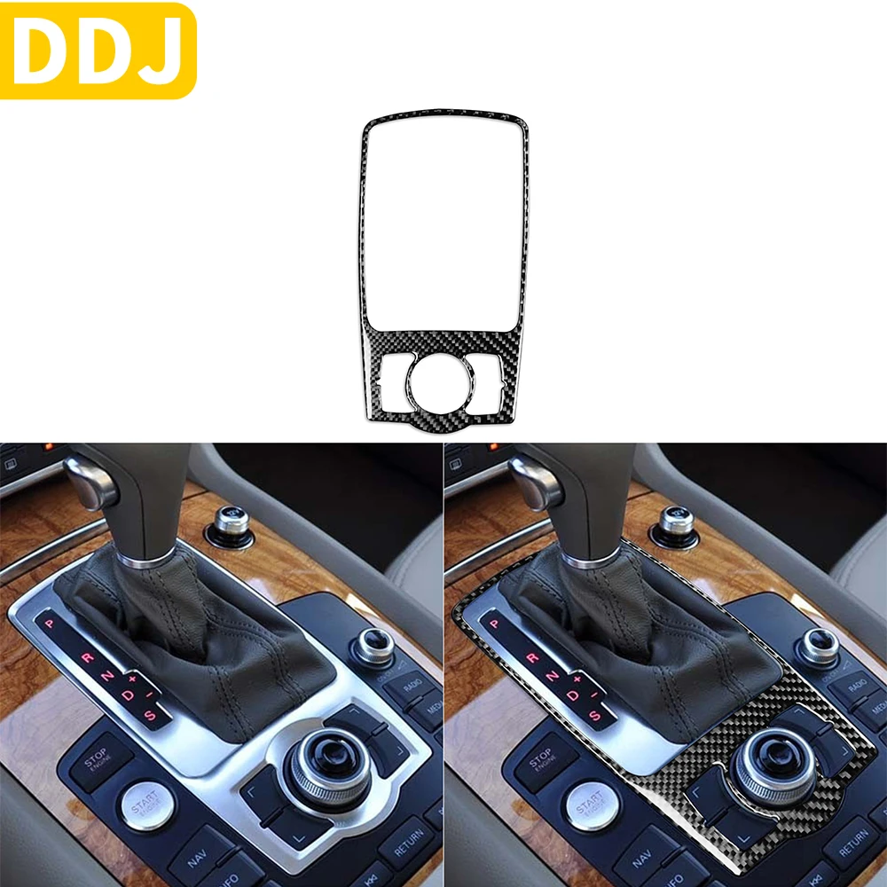 

Real Carbon Fiber Interior Auto Gear Box Sticker For Audi Q7 2007-2015 Modification Decoration Accessories Styling