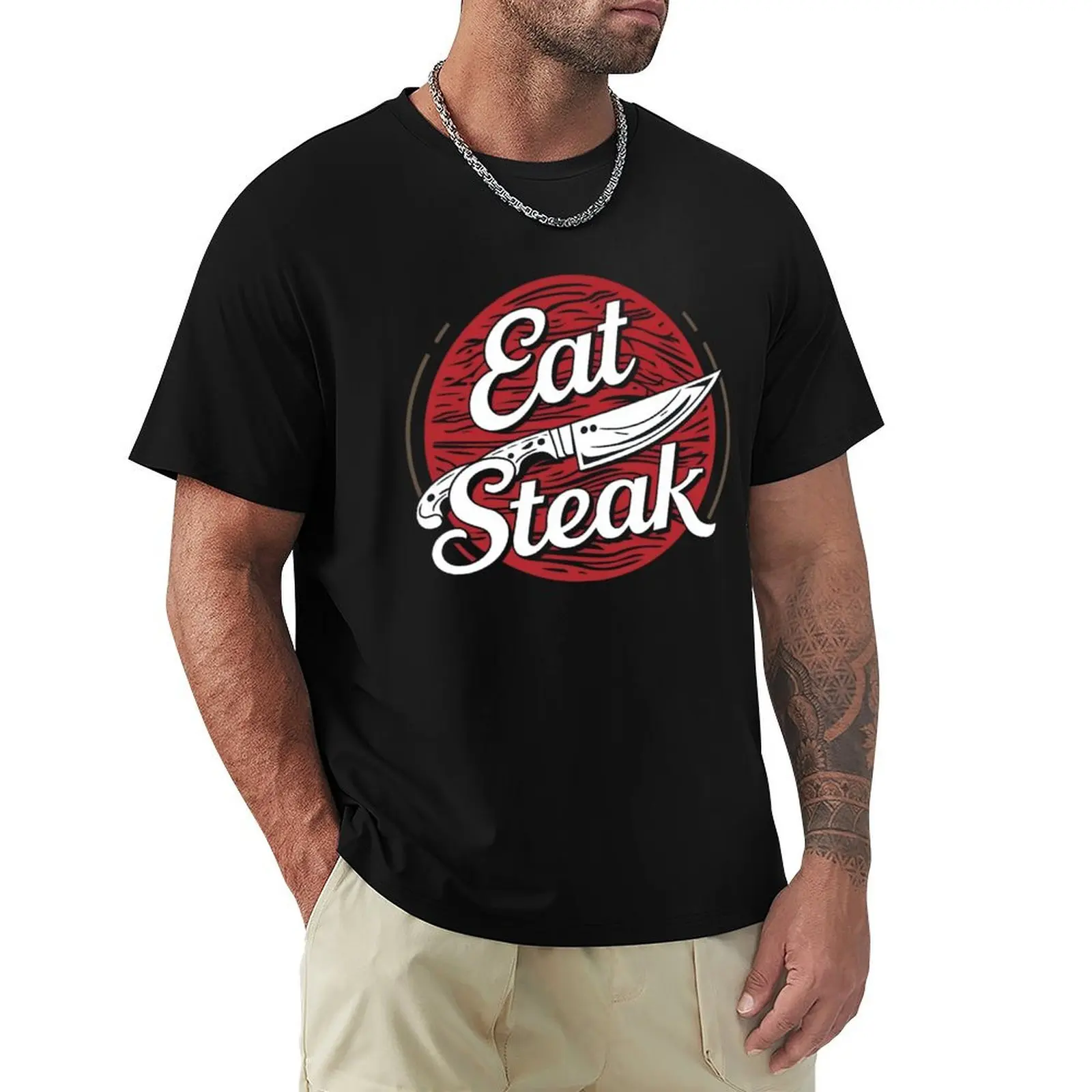 

Eat Steak T-Shirt korean fashion blacks oversized t shirts for men