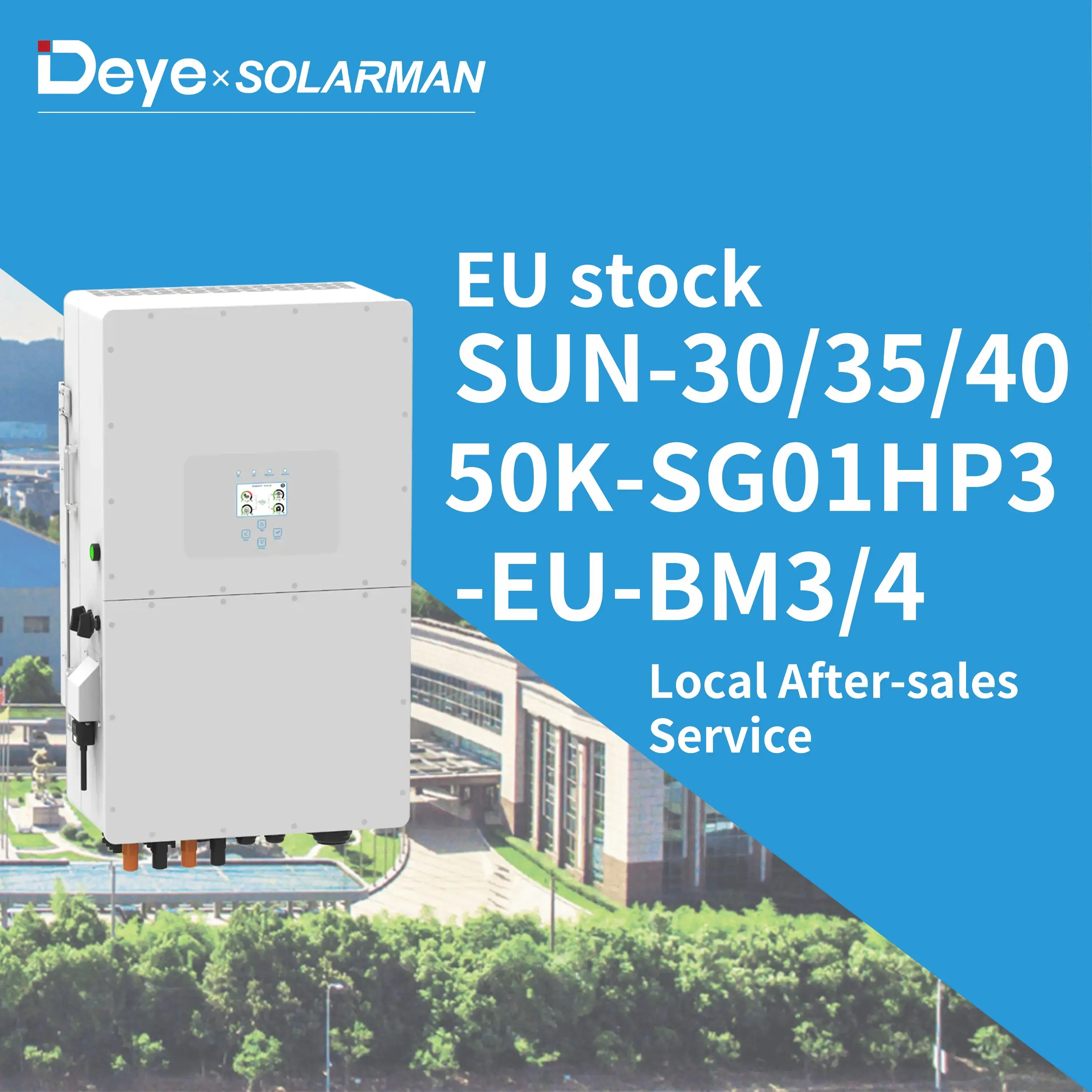 Deye SUN 29.9-50KW SG01HP3-EU Hybrid Solar Inverters Triple AC Output 60Hz Frequency Lithium Lead-Acid Battery 3-Phase Wi-Fi