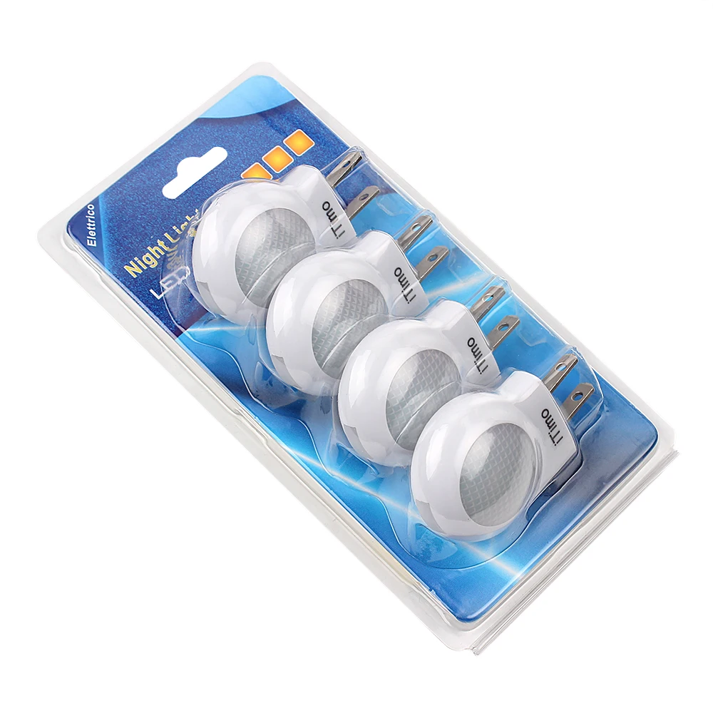 Mini luz nocturna LED con Sensor automático para dormitorio de bebé, lámpara de emergencia con Control de iluminación inteligente, enchufe de EE. UU., ambiente bonito, 4 Uds.