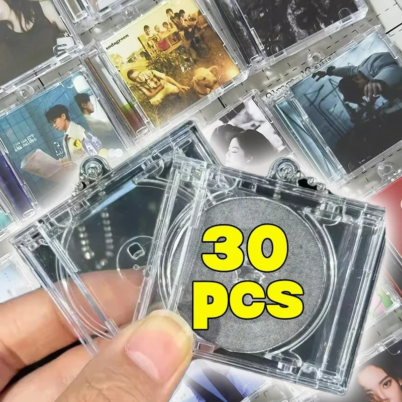 1/30Pcs Blank Album Mini CD Case Keychain DIY Peripheral Commemorative Keyring for Car Backpack Key Pendant Hanging Decoration
