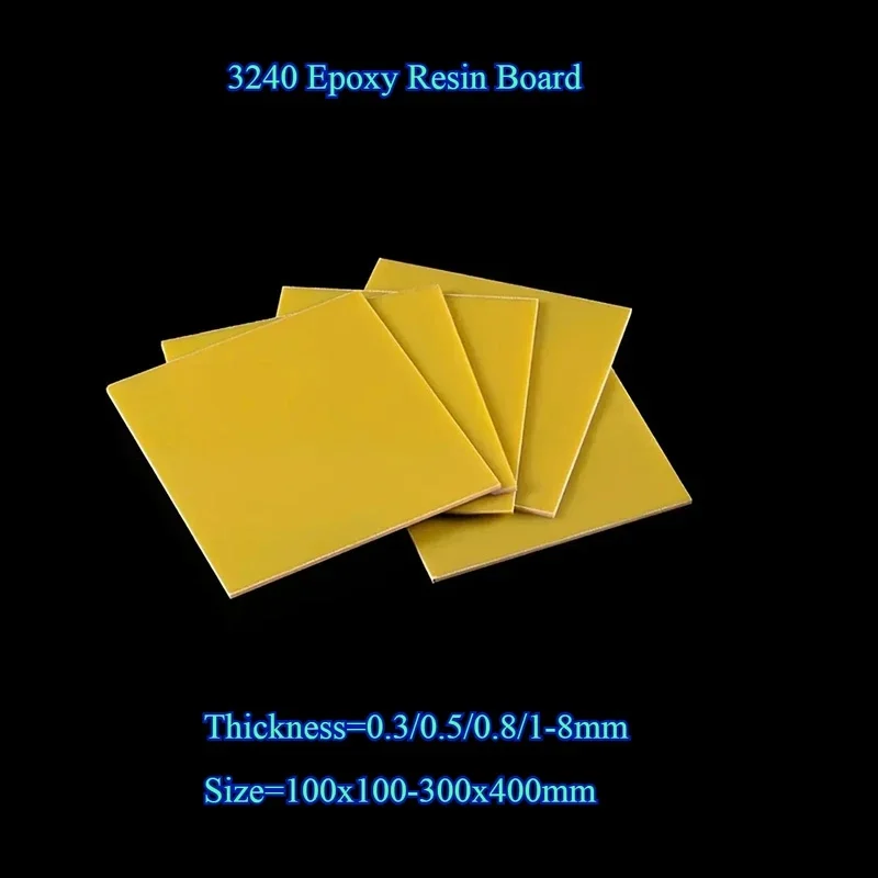 Yellow Fiberglass Electrical Glue Board 3240 Epoxy Resin Board High Temp Insulation Custom Processing Size 100x100-300x400mm
