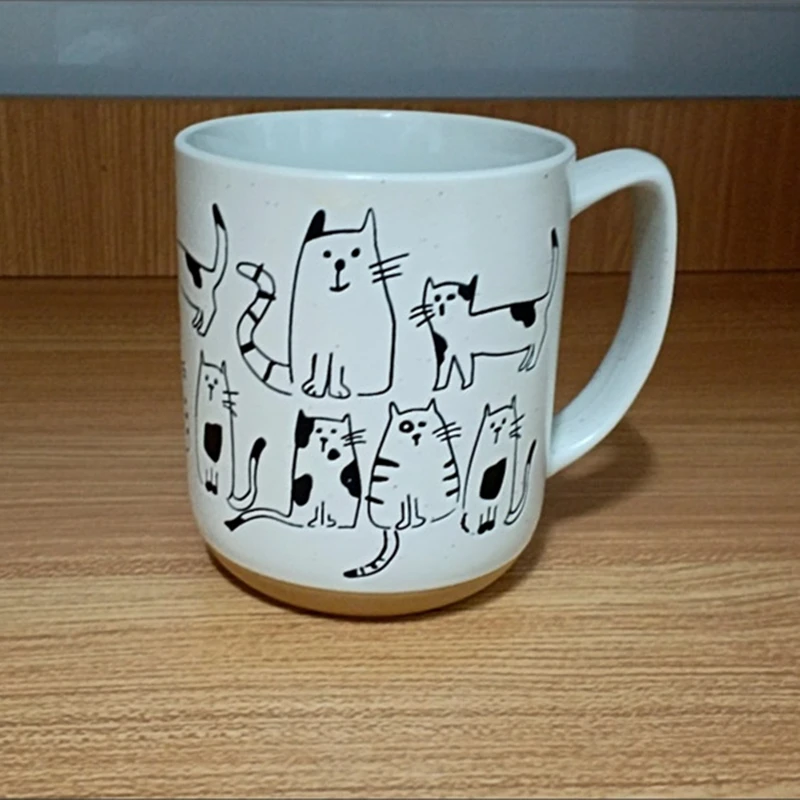 Super Cute Hand-painted Ceramic Tea Cup Cartoon Cat Large Capacity Coffee Mug Cups Home Office Kitchen Bar Creative Gift