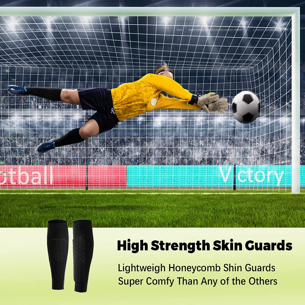 1Pcs Football Shin Guards Leg Sleeves Honeycomb Nylon Support Sock Shin Protector Soccer Gear Soccer Shields Sports Legging