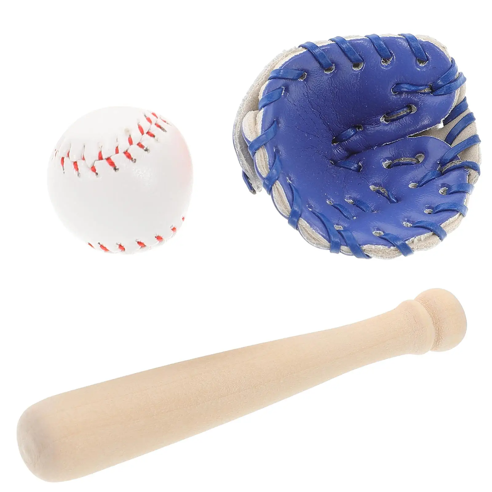 

Baseball Softball Set Mini Kit Pretend Play Accessories Sports Balls Toys Glove Outdoor Bat Decor