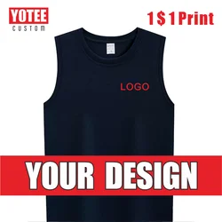 YOTEE Summer Sleeveless Tank Top Brand Logo Customized Men's Tank Top Fitness Sleeveless T-shirt Gym Outdoor Sportswear