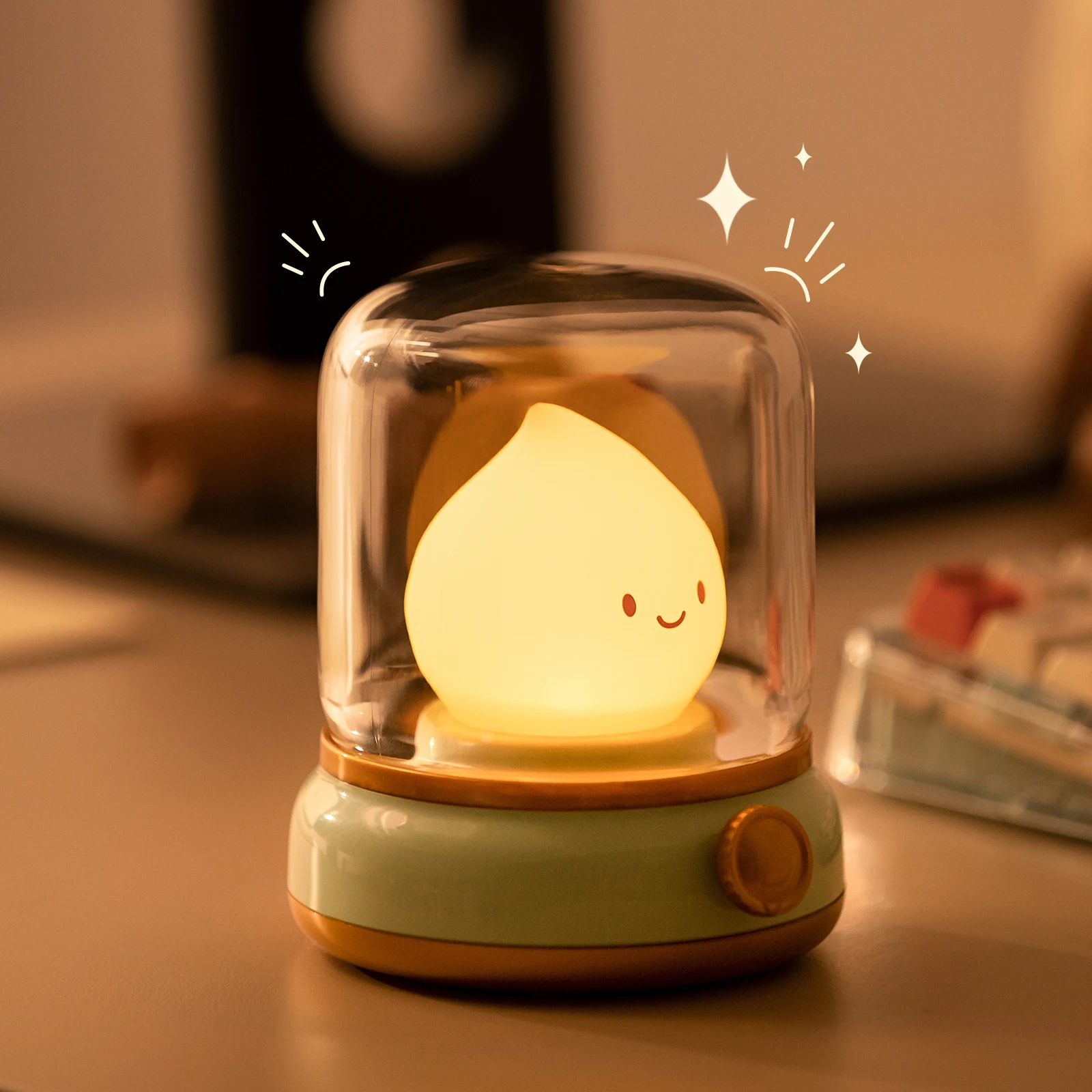 Candle Night Light Cute Flame Lamp Desktop LED Decorative Light USB Rechargeable Night Light Bedroom Creative Children's Gift