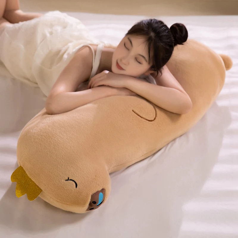 Capybara 콧물 플러시 베개 70/90/110cm 애니메이션 시뮬레이션 박제 동물 부드러운 인형 코 DropGift와 귀여운 푹신한 장난감