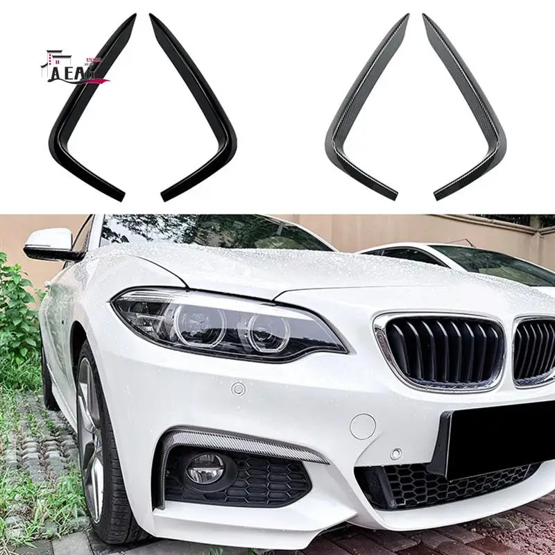 

AEA6-Car Front Bumper Lip Splitter Spoiler Strips For BMW 2 Series F22 F23 M Sport 2015-2019 Air Knife Trims
