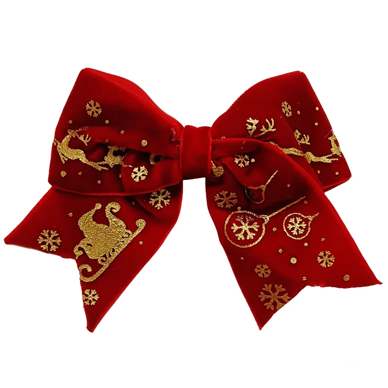

Red Golden Velvet Bow Christmas New Year Accessories Hair Clips Hairpin Ponytail Braid Barrette Headwear Gifts for Women Girls