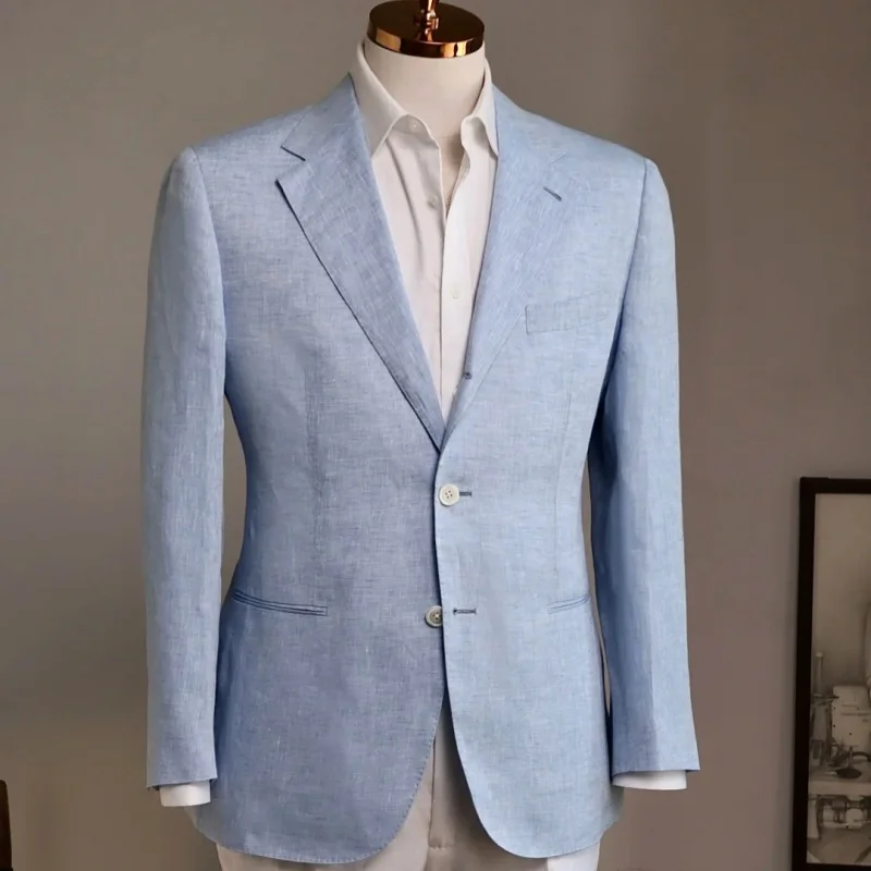 

Summer Linen Casual Breathable Small Suit Men's Lightweight Breathable Half-Lining Slim Suit Jacket Retro Italian Trend