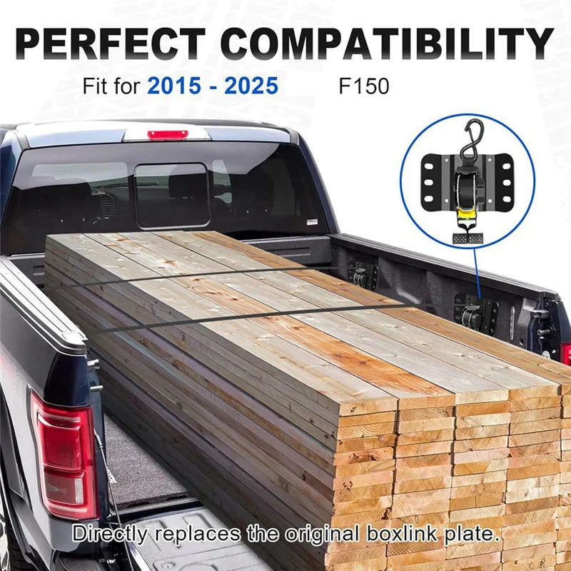 

Truck Bed Tie Down System For 2015-2025 Ford F150 Retractable Ratchet Straps 2 Pack