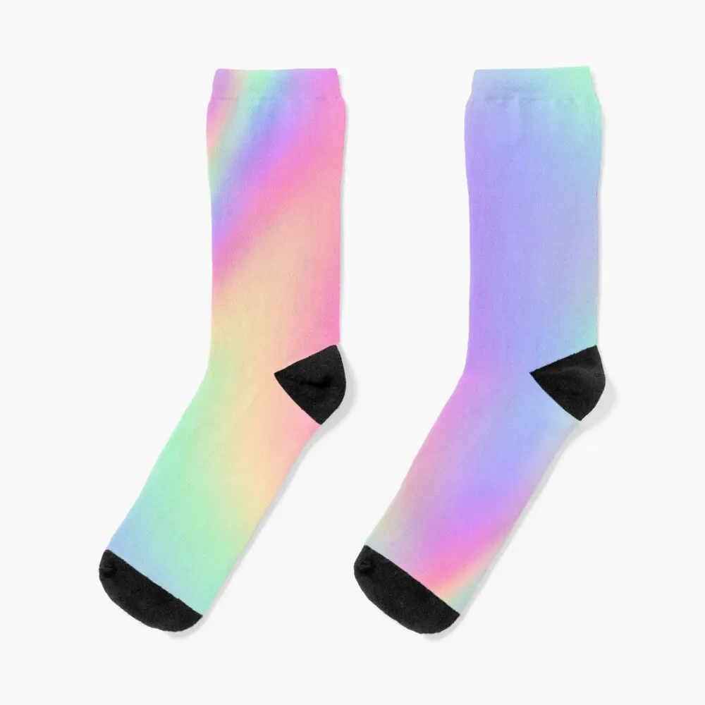 Calcetines de compresión con estampado holográfico de perlas pastel para hombre y mujer, medias profesionales para correr