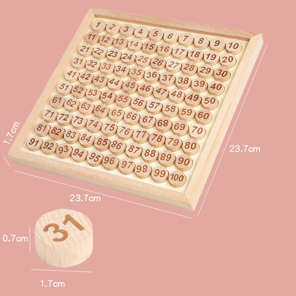 Puzzle con numeri in legno 1-100 per i più piccoli Apprendimento della matematica Attività educativa Abilità motorie fini Formazione Sviluppo cognitivo per bambini