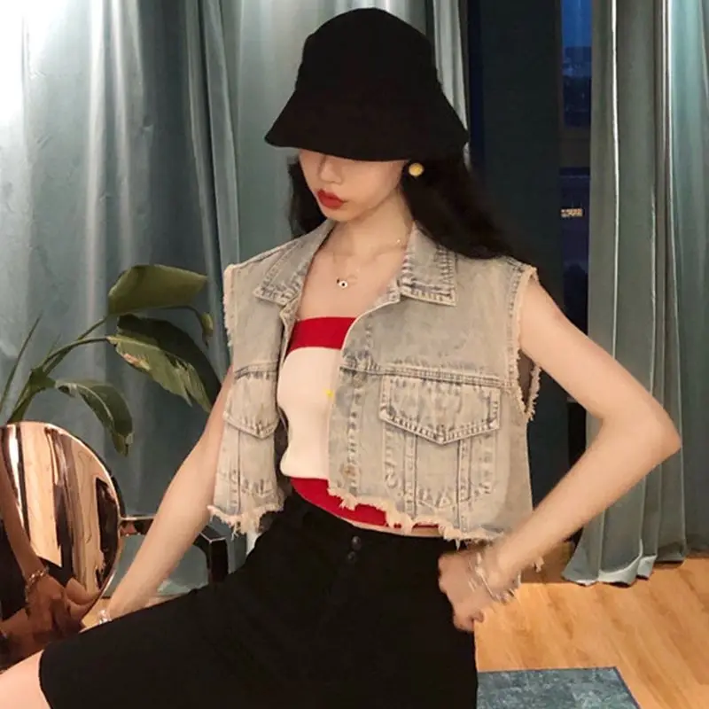 

Vests Women Solid Special Charming Vintage Spring Cool Ladies Daily Creativity All-match Leisure Fashion Popular Korean Style