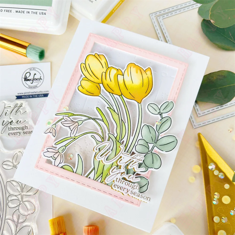 New Dies Stamps DIY Metal Cutting Hot Foil Sunshine & Smiles Sentiments Dies Scrapbooking Craft Engraving Making Greeting Card
