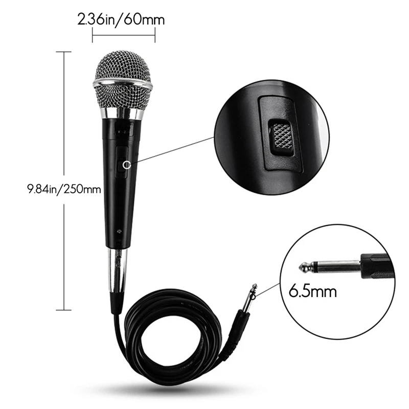 Karaoke Microphone MIC Handheld Dynamic Wired Dynamic Microphone Clear Voice For Karaoke Vocal Music Performanc