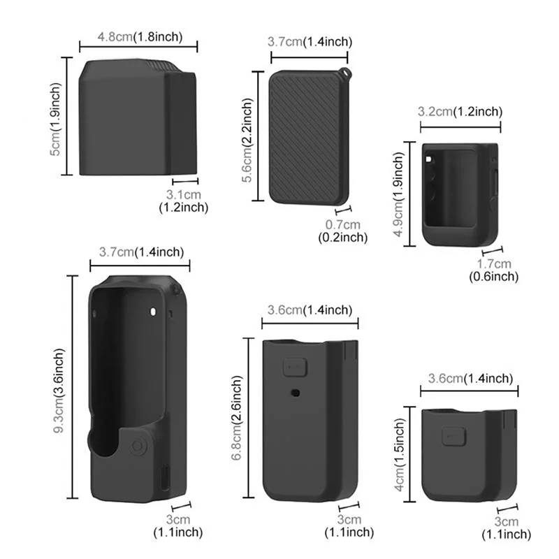 【B74A】6 في 1 حافظة سيليكون لـ DJI OSMO Pocket 3 حافظة سيليكون 6 في 1 لـ DJI OSMO للجيب 3