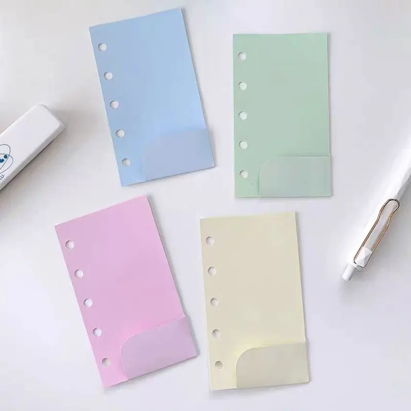 4pcs/Lot M5 Paper Insert Pocket For Loose Leaf Notebook Planner Organizer Refill 5-Ring Inner Page Binder Accessories Stationery