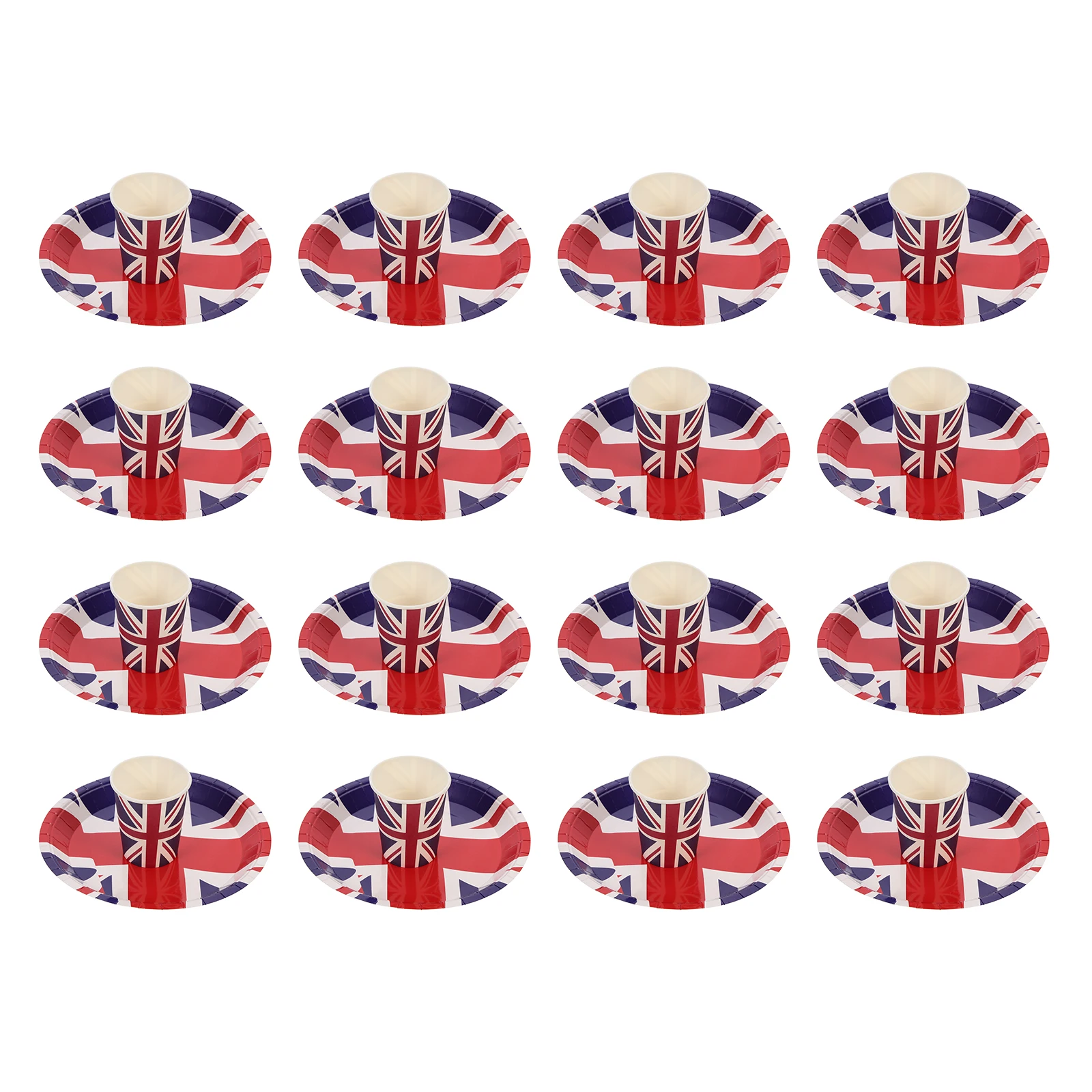 

1Set Uk Flag Paper Plates and Cups Disposable Party Tableware Birthday Wedding Camping Picnic Drinks Cups Paper Plate and Cup