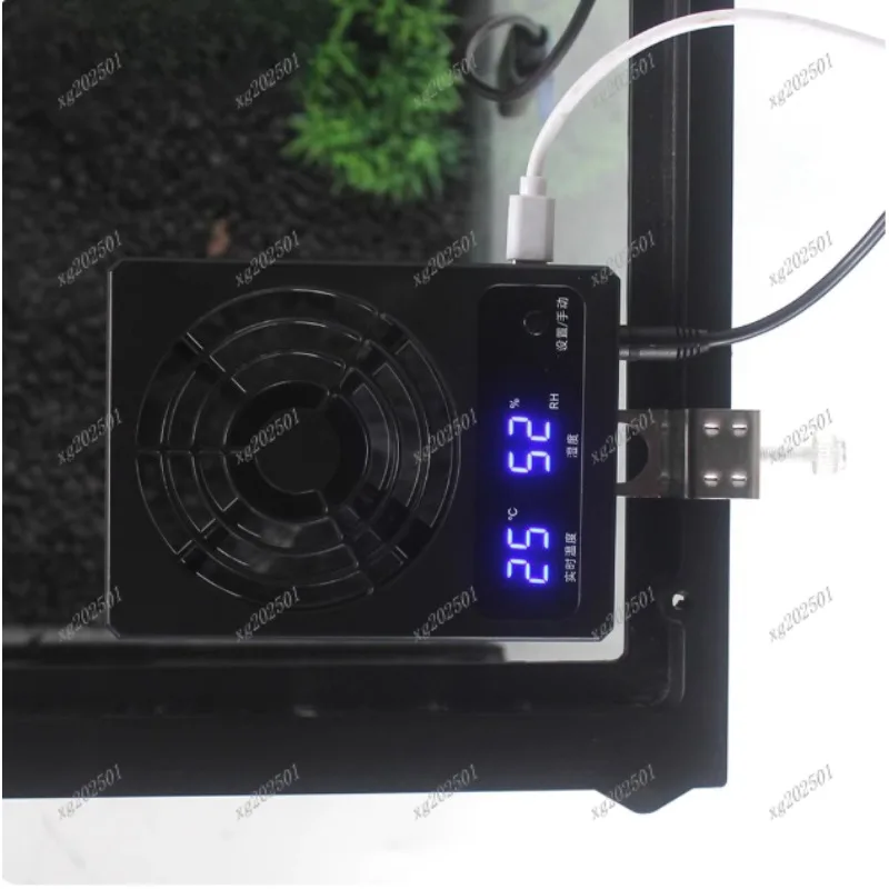 

Умный вентилятор для рептилий для корпусов со светодиодным дисплеем Контроль температуры и влажности Малошумные светодиодные фонари с высоким ветром в комплекте