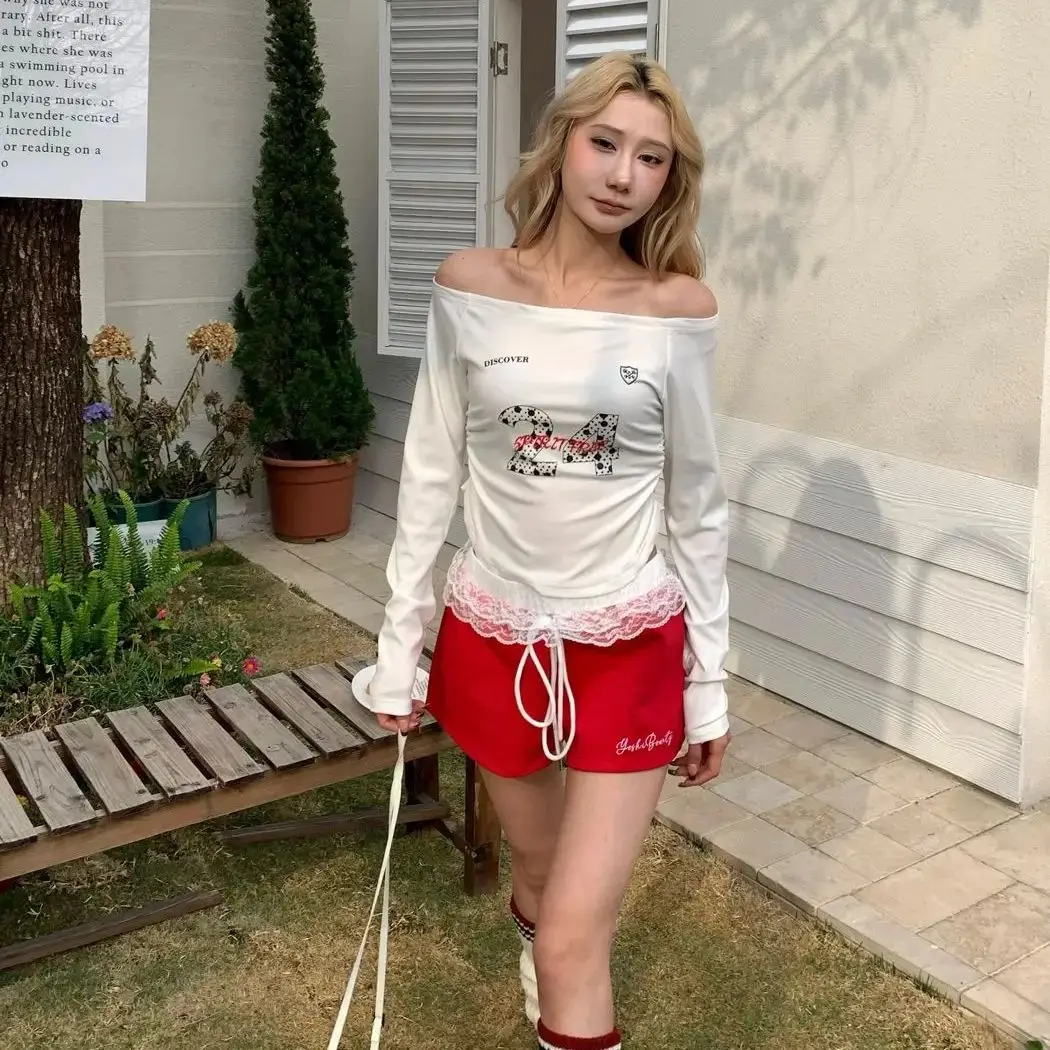 Korea Version Lace Sexy Hot Girl Low Waist Embroidered Shorts Women Summer New Versatile Casual Spliced ​​Lace Sports Pants