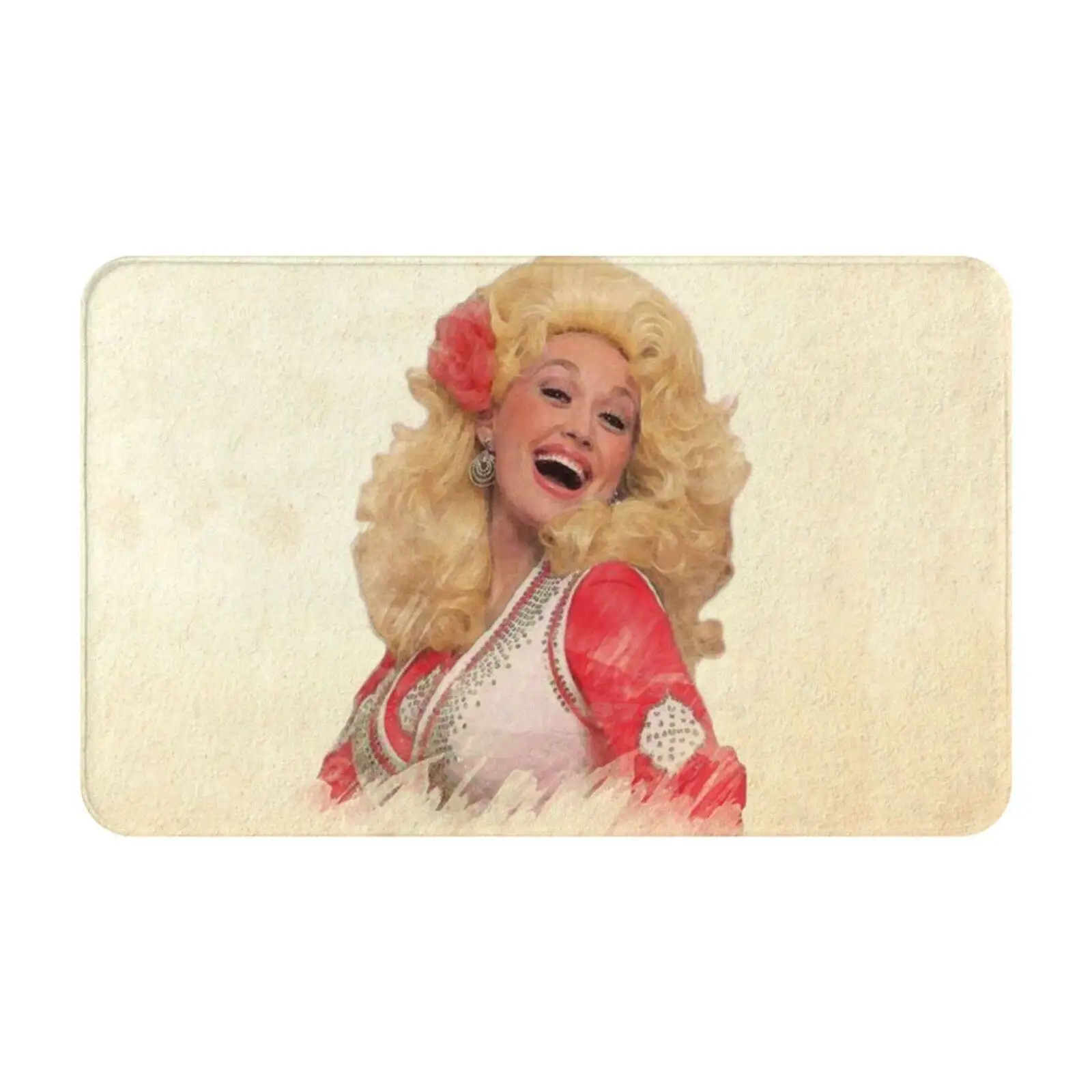 Dolly Parton-Watercolor Comfortable Door Mat Rug Carpet Foot Pad Vintage Country Jolene Dumb Blonde Beauty Woman Cowgirl