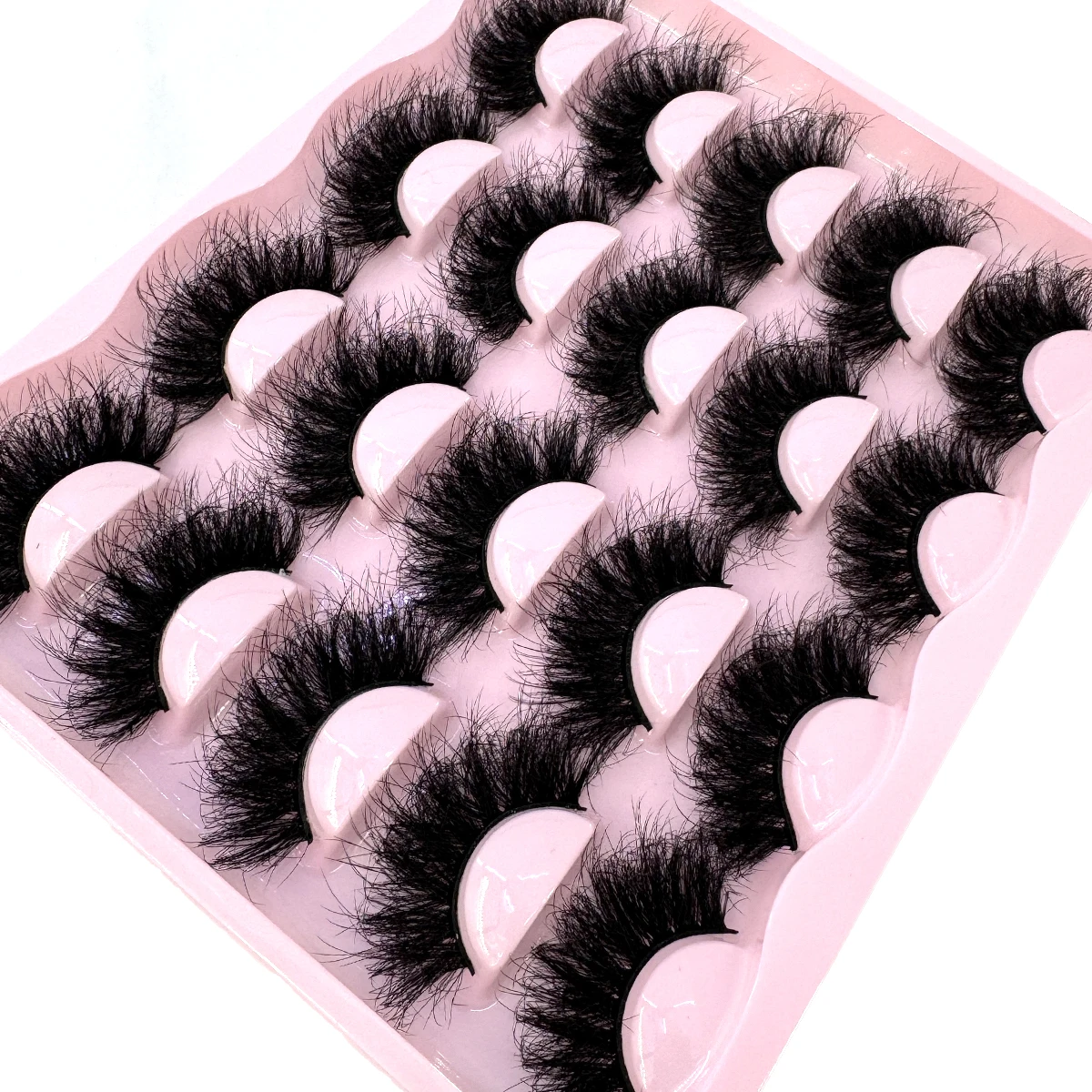 新10ペア 3Dフェイクミンクまつげ ふんわり25MMつけまつげ 太めボリューム ドラマチックキャットアイまつげ ロングストリップ ふんわりメイク