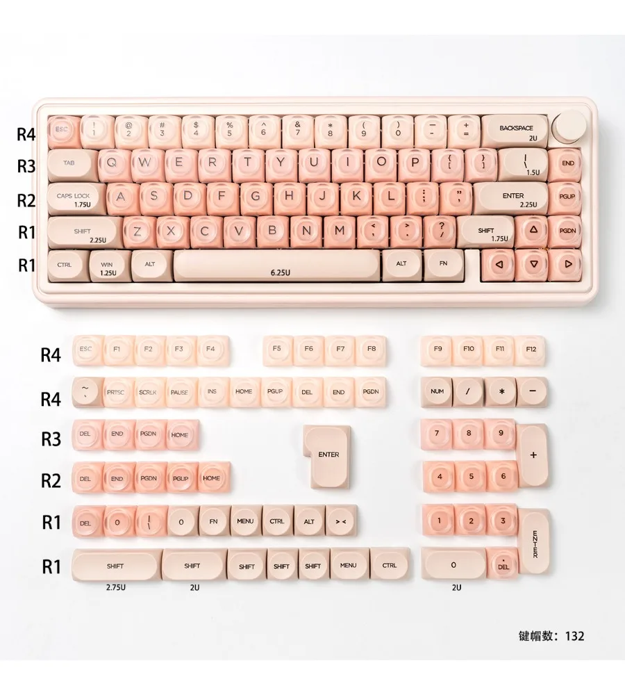 Keycap sublimation PBT + PC female cute suitable UR65/alice/liquid foundation theme mechanical keyboard