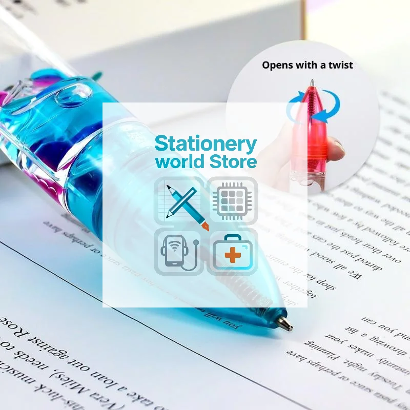 قلم فقاعات الحركة السائلة - قلم حبر جاف قابل للسحب، 6 ألوان، كتابة خالية من التوتر لتخفيف القلق، قلم استرخاء رائع للدراسة/المكتب