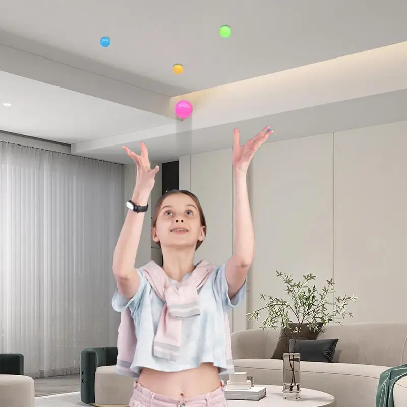 6 قطعة جدار مضيئة الهدف الكرة مصاصة لزجة السقف الكرة الضغط اللعب ضغط الكرة للأطفال الكبار كرات مطاطية ملونة