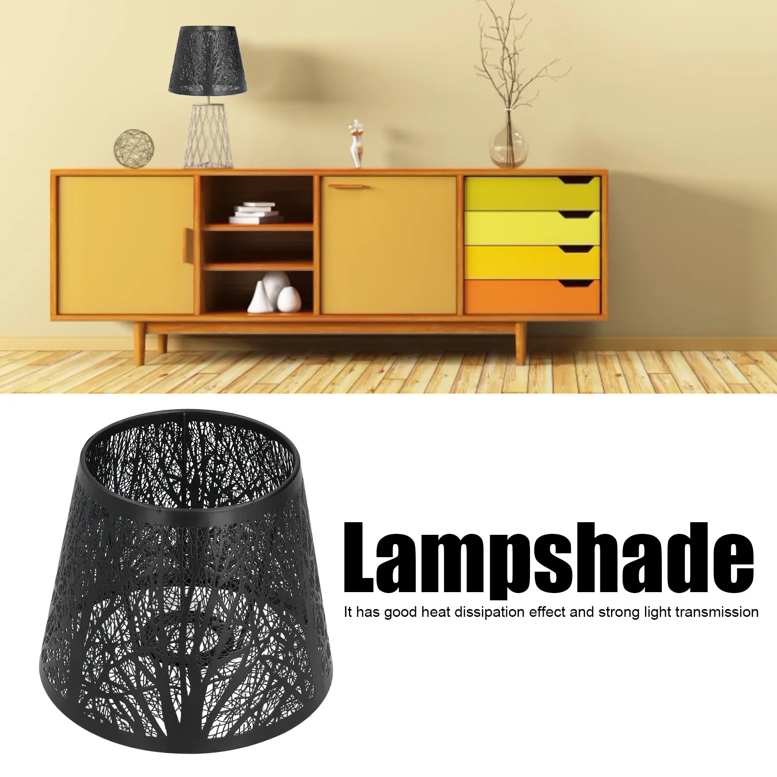 

Lamp Shade Wrought Iron Lampshade Carved Tree Shaped E27 Mini Lamp Shade for Table Lamp Bedroom Bedside Decor Lampshade